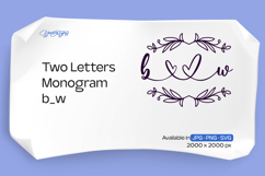 Flourish Two Letters Monogram b_w Product Image 1