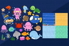 Doodle Sea Animals Clipart - Cute Animals Clip Art Product Image 2