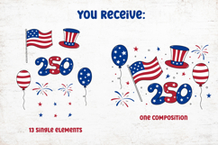 USA 250 Clipart PNG SVG | July 4 Independence Day Clip Art Product Image 3