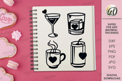 Valentine&#039;s Day Elements. Valentine Drinks Elements SVG Product Image 1