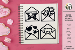 Valentine&#039;s Day Elements. Valentine Envelopes Elements SVG Product Image 1