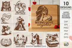 Valentine's Day Engravings Bundle Laser Cut. Valentines SVG Product Image 1