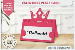 Valentine's Place Card Paper Cut. Wedding Name Card SVG Product Image 1