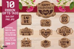 Valentine&#039;s Ribbon Gifts Tags Bundle. Laser Cut Tag SVG Product Image 1