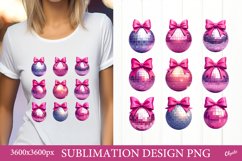 Valentine Disco Ball Sublimation. Valentine’s Day PNG Product Image 1