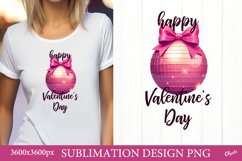 Valentine Disco Ball Sublimation. Valentine’s Day PNG Product Image 1