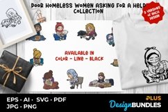 Poor Homeless Women Asking For A Help Collection Product Image 1