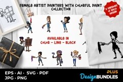 Female Artist Painters With Colorful Paint Collection Product Image 1
