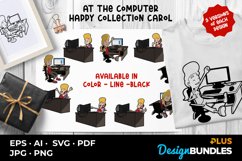 At The Computer Happy Collection Carol Illustrations Product Image 1