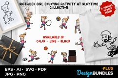 Pigtailed Girl Enjoying Activity at Playtime Collection Product Image 1
