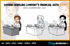 Woman Handling Company's Financial Data Illustrations Product Image 1