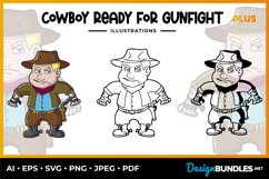 Cowboy Ready for Gunfight Illustrations Product Image 1