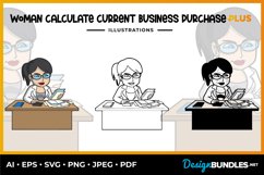 Woman Calculate Current Business Purchase Illustrations Product Image 1