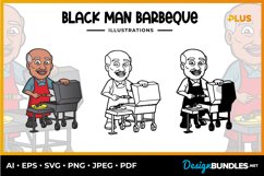 Black Man Barbeque Illustrations Product Image 1