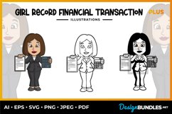 Girl Record Financial Transaction Illustrations Product Image 1