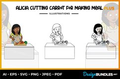Alicia Cutting Carrot for Making Meal Illustrations Product Image 1