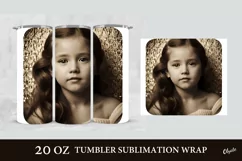 Vintage Baby Tumbler. 20 OZ Christmas Sublimation Wrap Product Image 1