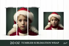 Vintage Christmas Sublimation. Baby Face Tumbler. 20 OZ Wrap Product Image 1