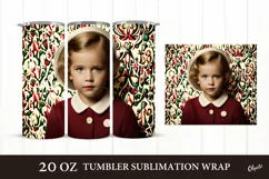Retro Baby Face. 20 OZ Tumbler Wrap. Vintage Tumbler Product Image 1