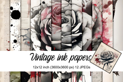 Vintage Ink Digital Papers Product Image 1