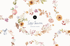 Cozy Season Watercolor Wreaths Product Image 1