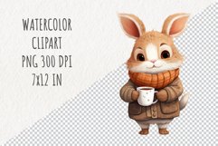 Cute Bunny | Sublimation Design | Watercolor Clipart Product Image 1