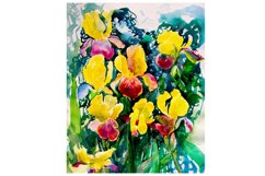 Watercolor daffodils. Art for T-shirts/Print