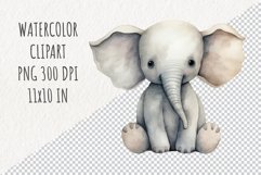 Cute Elephant | Sublimation Design | Watercolor Clipart Product Image 1