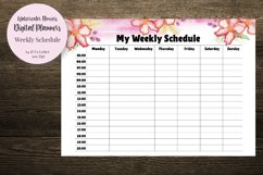 Watercolor Flowers Weekly Schedule Digital Planners Product Image 1