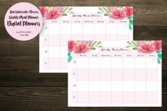 Red Watercolor Flowers Meal Planner Product Image 1