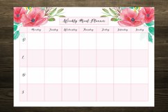 Red Watercolor Flowers Meal Planner Product Image 3