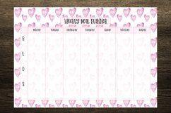 Watercolor Hearts Weekly Meal Planner Product Image 2