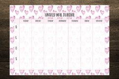 Watercolor Hearts Weekly Meal Planner Product Image 3