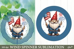 Wind Spinner PNG. Patriotic Gnome PNG. Independence Day PNG Product Image 1