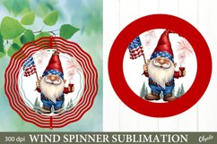 Patriotic Wind Spinner Sublimation PNG. American Gnome PNG Product Image 1