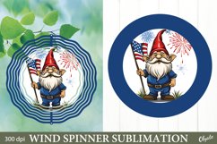 Patriotic Wind Spinner PNG. Gnome Sublimation PNG Product Image 1