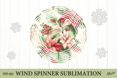 Poinsettia Wind Spinner PNG. Watercolor Christmas PNG Product Image 1