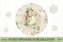 Vintage Snowman Wind Spinner PNG. Christmas Wind Spinner Product Image 1