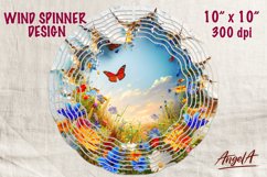 Floral wind spinner sublimation / field of flowers PNG Product Image 1