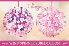 Valentines Day Wind Spinner Sublimation PNG. Pink PNG Product Image 1