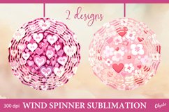 Spring Wind Spinner PNG. Valentine Wind Spinner Sublimation Product Image 1