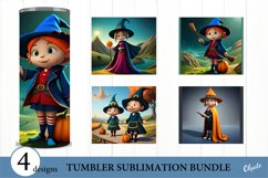 Witch Tumbler Sublimation. Halloween Tumbler Wrap PNG Product Image 1
