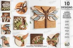 3D Mosaic Wall Art Bundle Laser Cut. Wall Decor SVG Product Image 1