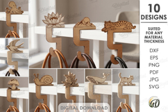 Table Bag Hooks Bundle Laser Cut. Portable Purse Hanger SVG Product Image 1
