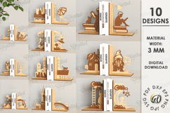 Wooden Bookends Bundle Laser Cut. Books Holder SVG Product Image 1