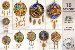 Wooden Dream Catchers Bundle Laser Cut. Dream Catchers SVG Product Image 1