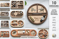 3D Dump Trays Bundle Laser Cut. Catchall Tray SVG Product Image 1