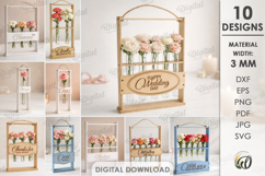 Flower Frames With Glass Tube Bundle Laser Cut. Stand SVG Product Image 1