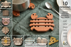 3D Hot Pads Bundle Laser Cut. Hot Dish Trivet SVG Product Image 1