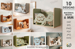 Kids Wall Shelves Bundle Laser Cut. Display Shelf SVG Product Image 1